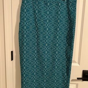 Rip Skirt Hawaii XL length 4 Playa Ocean Teal Patterned Maxi Skirt
